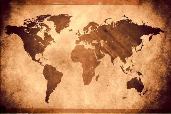 Illustration der alten Weltkarte — Stockfoto