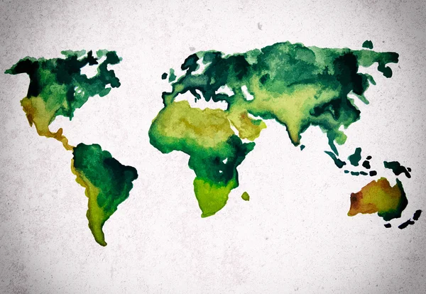 Acuarela Mapa del mundo —  Fotos de Stock