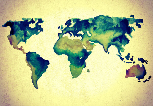 Watercolor World map