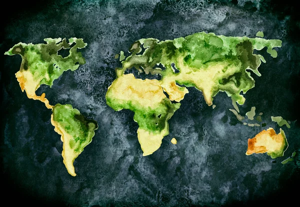 Acuarela Mapa del mundo —  Fotos de Stock