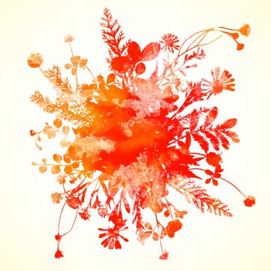 Suluboya sonbahar yaprakları