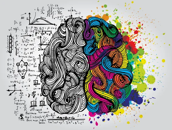 Concepto creativo del cerebro humano — Vector de stock