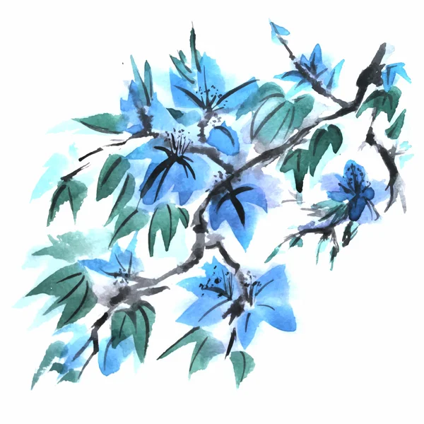 美しい水彩画の花 — ストックベクタ