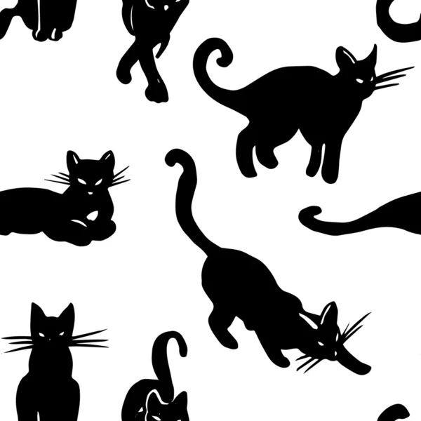 Patrón sin costuras con gatos — Vector de stock