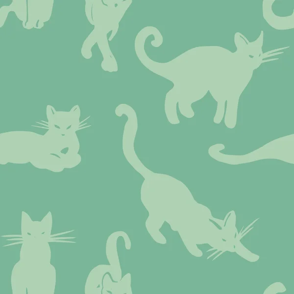 猫とのシームレスなパターン — ストックベクタ