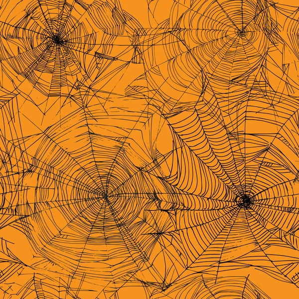 Fond d'Halloween avec web — Image vectorielle