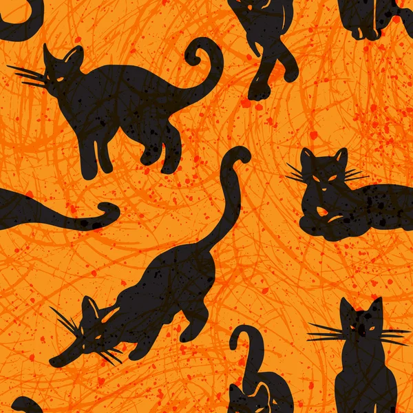 Halloween gatos negros — Vector de stock