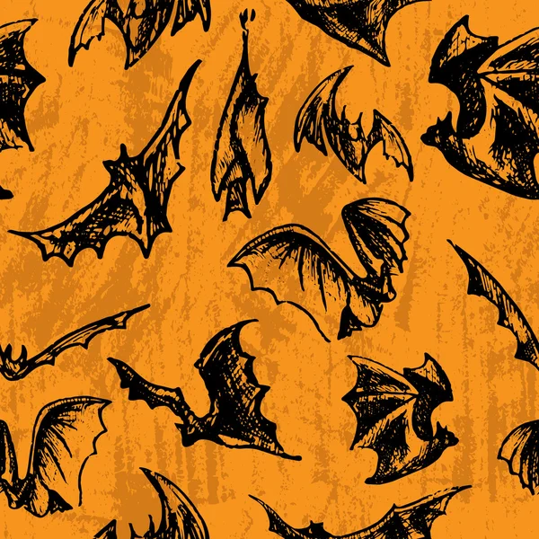 Halloween naadloze vleermuizen — Stockvector