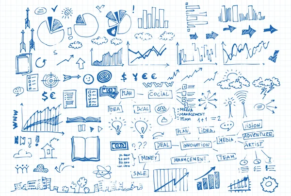 Schema degli scarabocchi aziendali — Vettoriale Stock