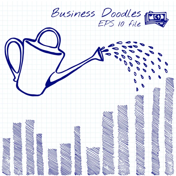 Enkla företagsekonomiska doodles — Stock vektor