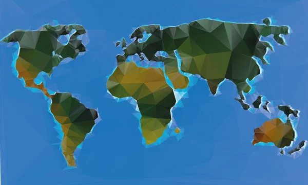 Dreieck-Weltkarte — Stockvektor