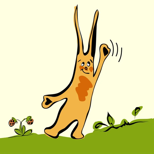 Lapin dans la prairie — Image vectorielle