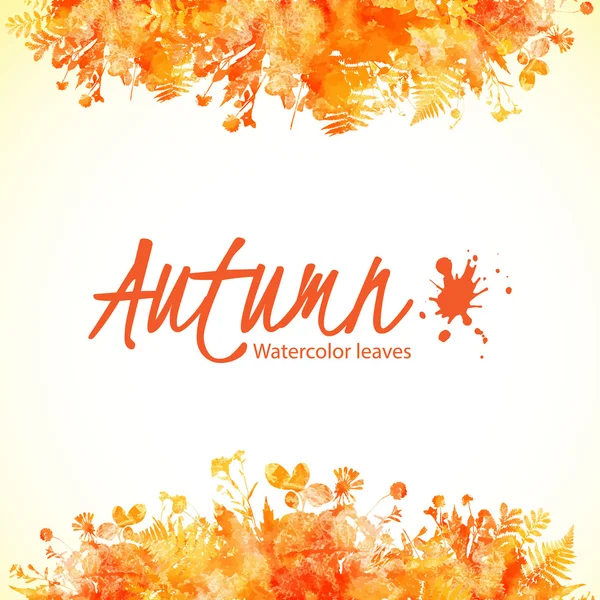 Aquarela pintado folhas de outono — Vetor de Stock