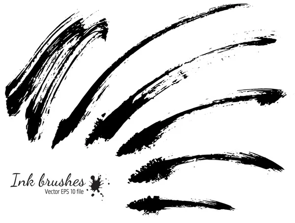 Collection of ink brushes — Stock Vector