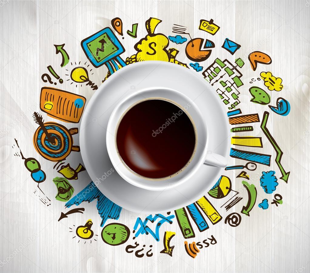 Coffee cup with business ideas