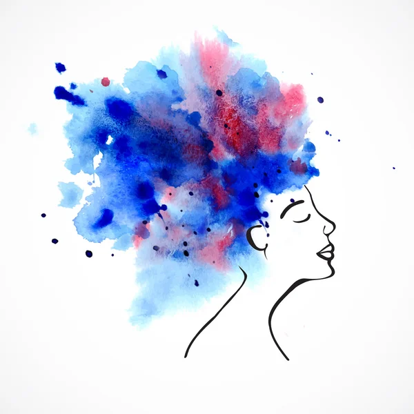 Γυναίκα με μπλε μαλλιά — Διανυσματικό Αρχείο