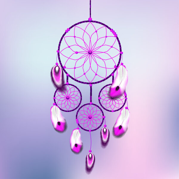 Aztec dreamcatcher with feathers