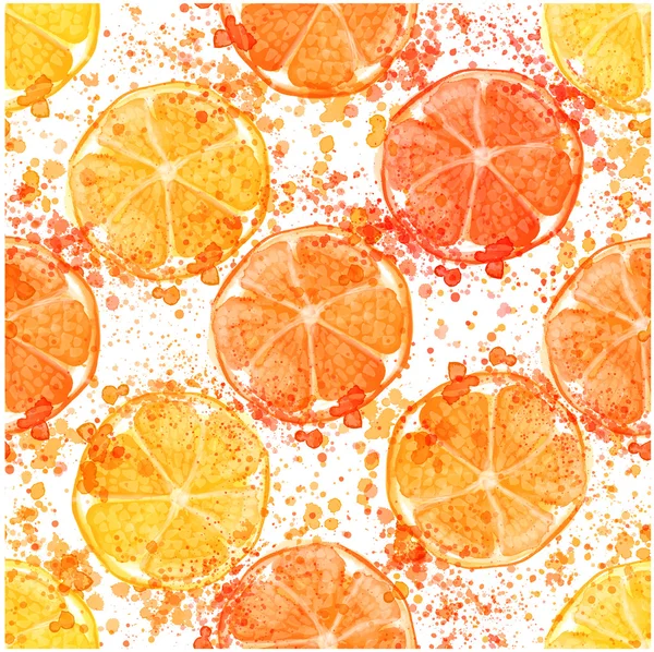 Handgezeichnetes Aquarell nahtloses Muster von Zitrone — Stockvektor