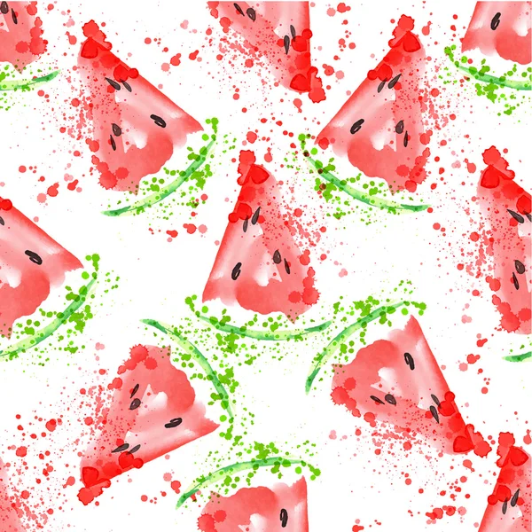Vattenmelon vektor seamless mönster med vattenmelon — Stock vektor