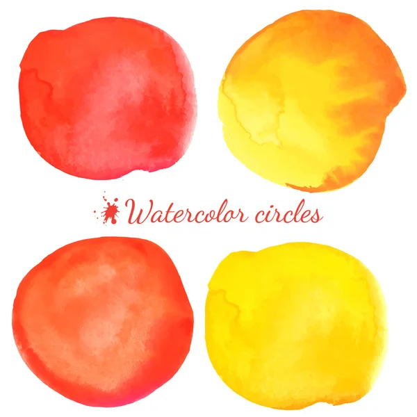 Beautiful watercolor circle elements — Stock Vector