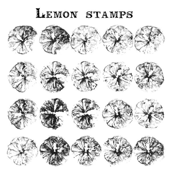 Lemon and orange stamps — Stock Vector