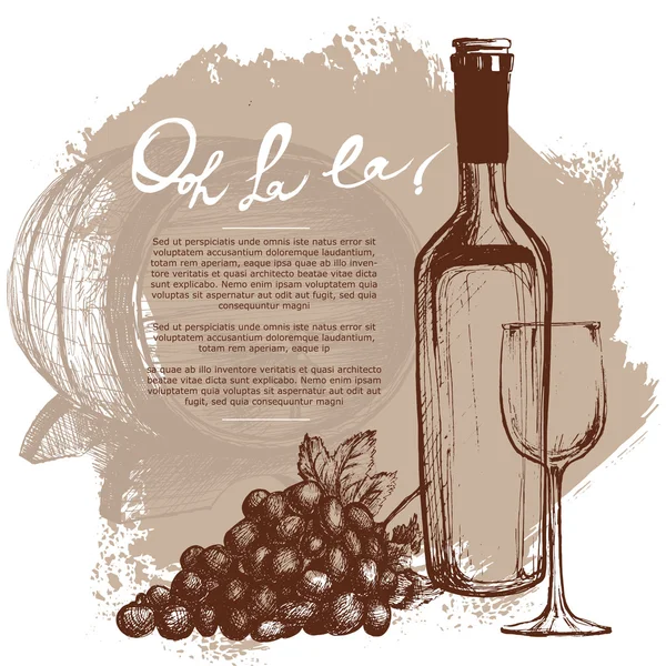 Illustration av vinflaskan — Stock vektor