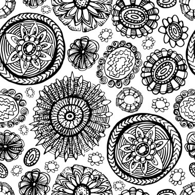 Doodles'ın çiçek seamless modeli