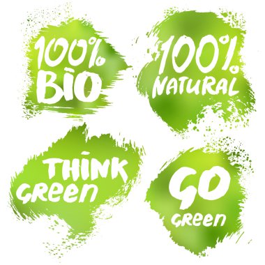 Banners with eco lettering clipart