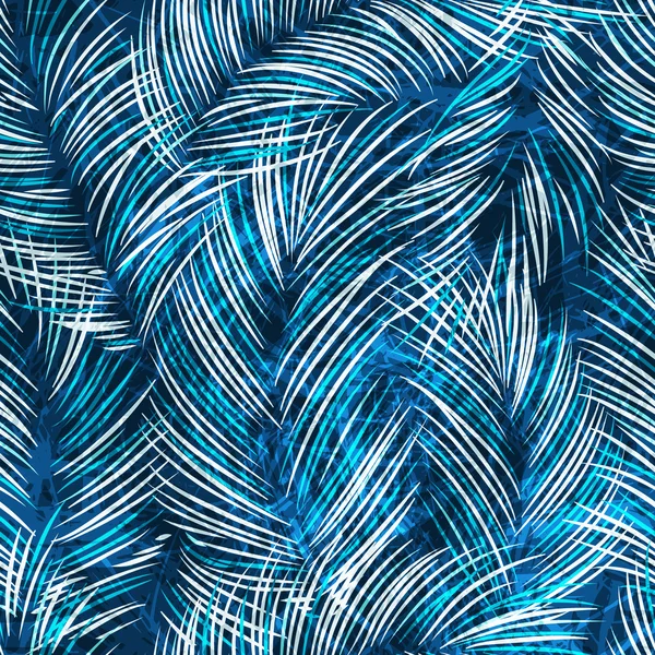 Seamles fond vectoriel avec des feuilles de palmier tropical — Image vectorielle