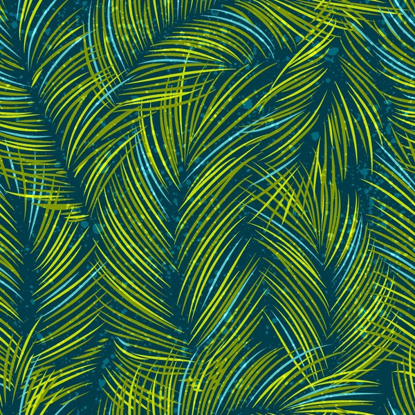 Seamles fond vectoriel avec des feuilles de palmier tropical — Image vectorielle