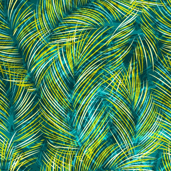 Seamles Vektor Hintergrund mit tropischen Palmblättern — Stockvektor