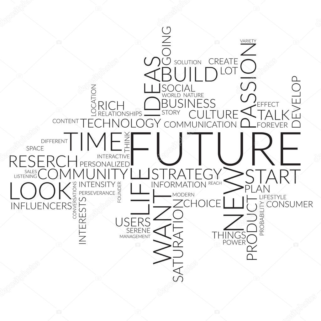 Future business concept in word tag cloud