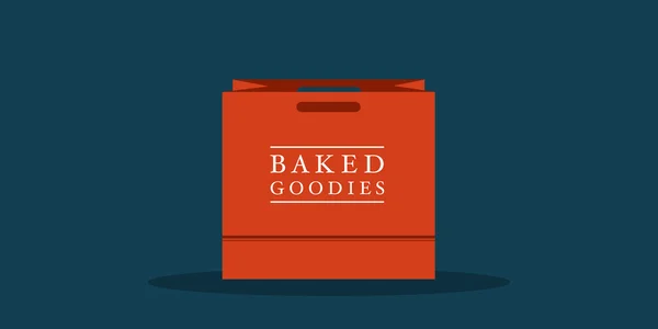 Płaska torba na zakupy do piekarni, Cafe lub stylowo — Zdjęcie stockowe