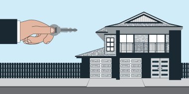 Real Estate Agent Handing Over Key to New House