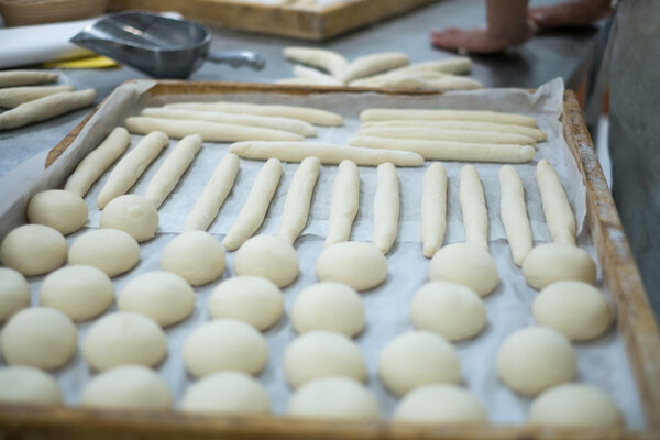 Freshly Made dough on Prep Table