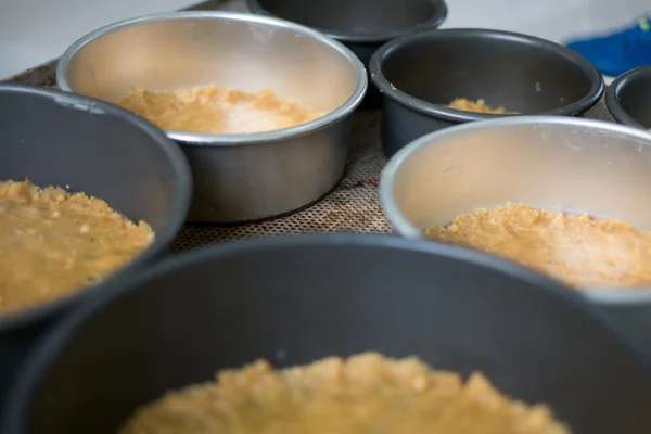 Pans Dengan Graham Cracker Crusts — Stok Foto