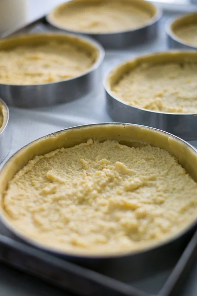 Enchimento de torta de bolo de queijo fresco — Fotografia de Stock