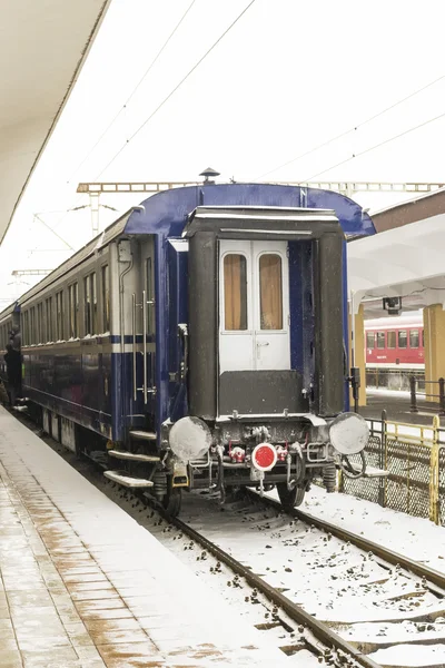 Passenger train car stationed — Stock Photo, Image