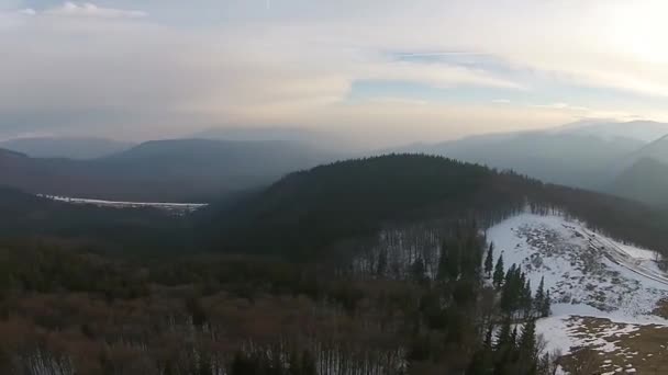 Montaña cresta panorámica aérea — Vídeo de stock