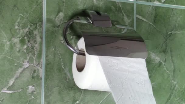 Toilettenpapierrolle — Stockvideo