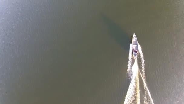 Boat mooring aerial — Stock Video