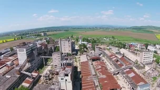 Abandoned factory aerial — Stock Video