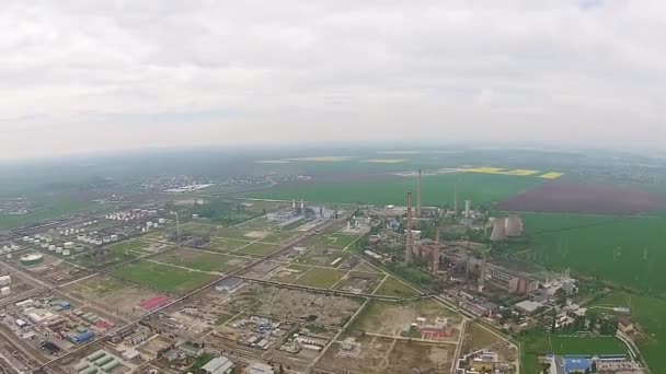 Plateforme industrielle panoramique aérien — Video