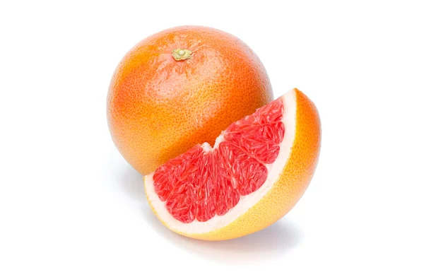 Reife Grapefruit auf weißem Hintergrund — Stockfoto