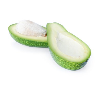 Avokado beyaz bir arkaplanda izole.