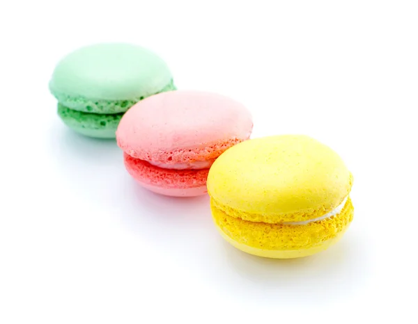 Three French colorful macaroons — Stock Photo, Image