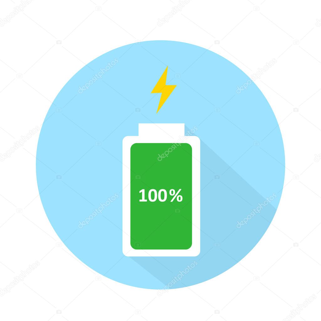 Battery charge indicator icons, vector graphics