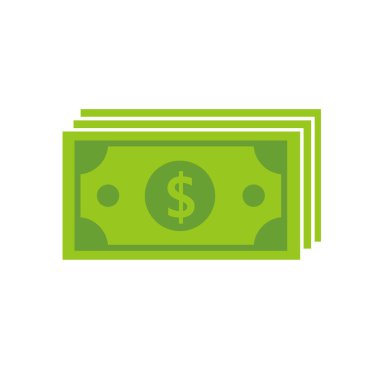 Vektör dolar banknot ve para, simge çizimleri ve vektör