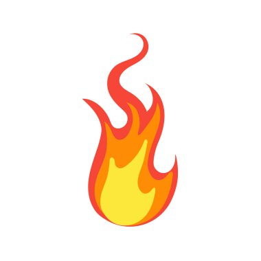 Çizgi film alevi, alevli ateş tutuşu, sıcak ateş patlaması alev alev alevleri, kırmızı ve turuncu alevler sıcak alev elementleri koleksiyonu, enerji vektörü konsepti