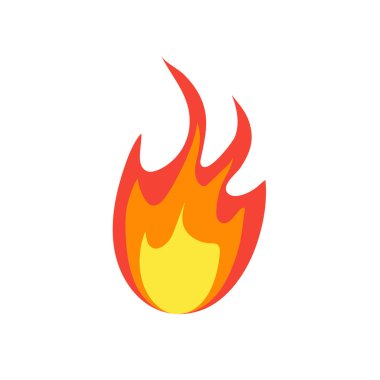 Çizgi film alevi, alevli ateş tutuşu, sıcak ateş patlaması alev alev alevleri, kırmızı ve turuncu alevler sıcak alev elementleri koleksiyonu, enerji vektörü konsepti